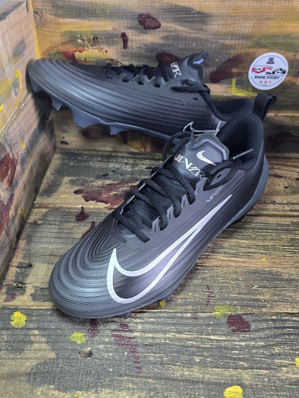 Nike Vapor Edge Speed 3 Football Cleats Black Gray FB3303-002 Men's Size 9 NEW!